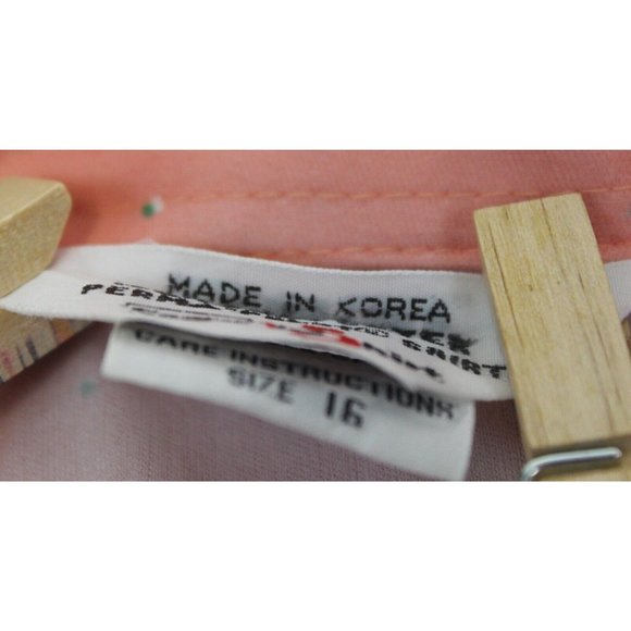 Vtg 1970s Sears Shirt Perma-Press Polyester Stretch Knit Pink Abstract Sleigh LS - Picture 9 of 9